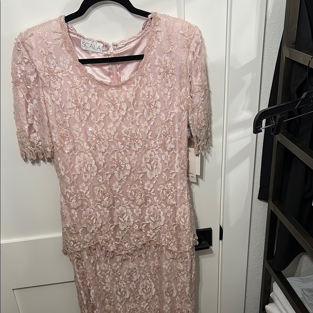 Scala Pink Beaded Lace Dress Mother of the bride/groom, formal